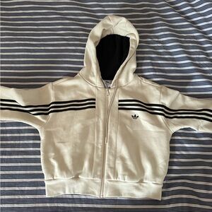 Adidas Womens Cream Hoodie Jacket